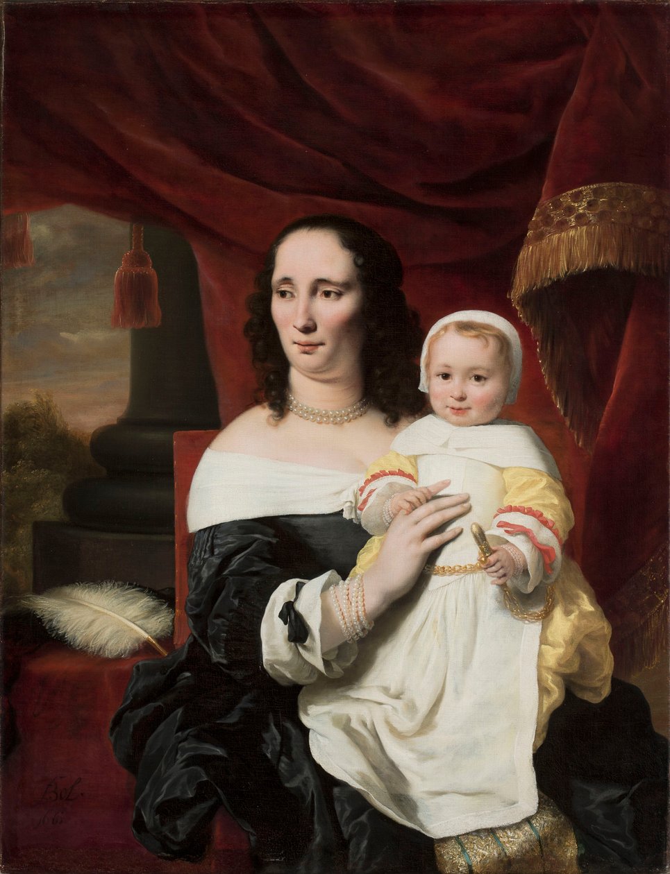 Portrait de Johanna de Geer-Trip avec sa fille Cecylia - Ferdinand Bol