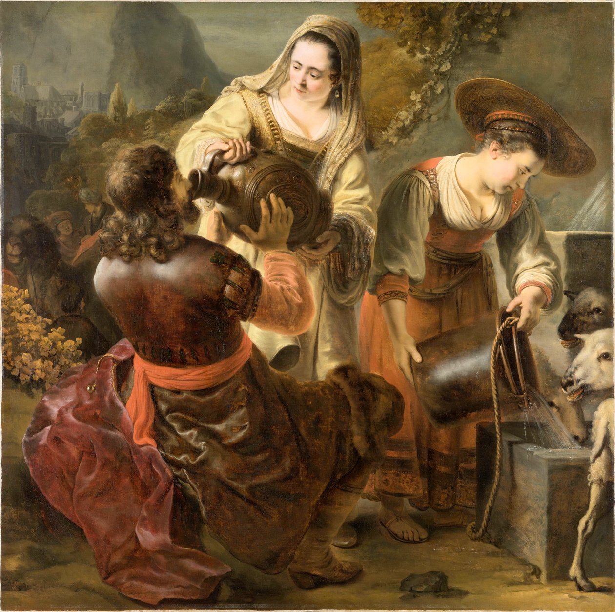 Rebecca et Éliézer au puits, vers 1645 - Ferdinand Bol