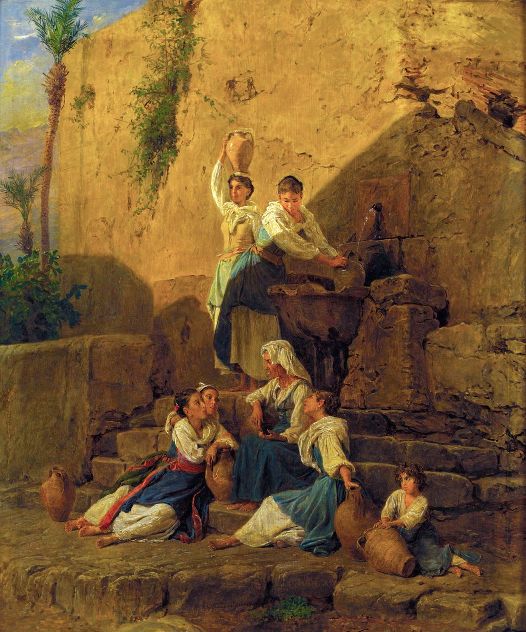 Am Brunnen in Taormina - À la fontaine de Taormine - Ferdinand Georg Waldmuller