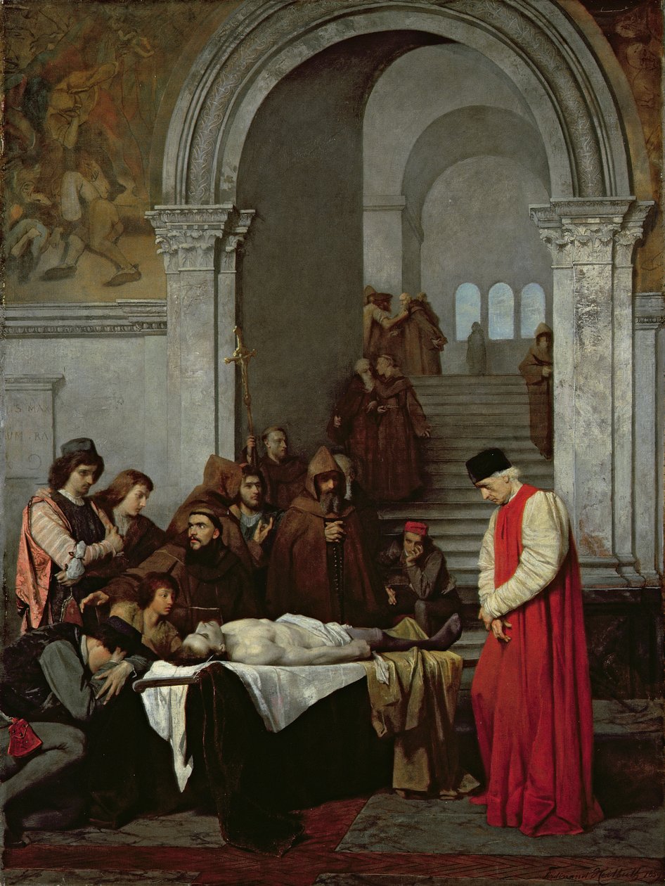 Le peintre Luca Signorelli devant le corps du fils mort de son rival, 1859 - Ferdinand Heilbuth