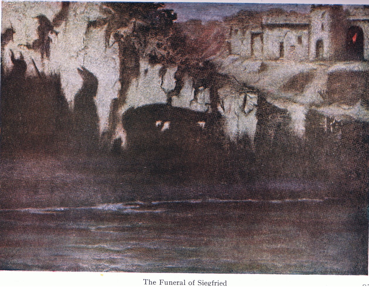 Les funérailles de Siegfried, illustration de The Stories of Wagner