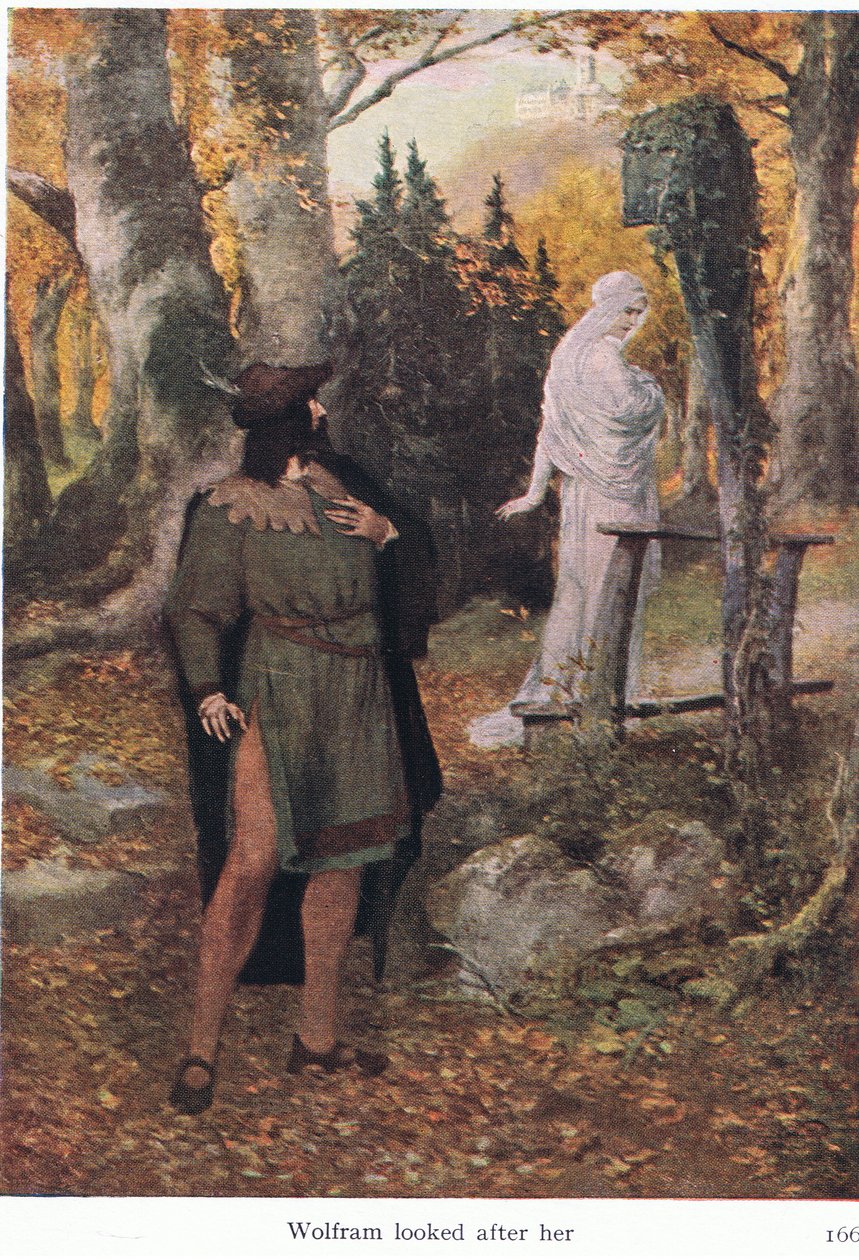 Wolfram la regarda partir, illustration de The Stories of Wagner