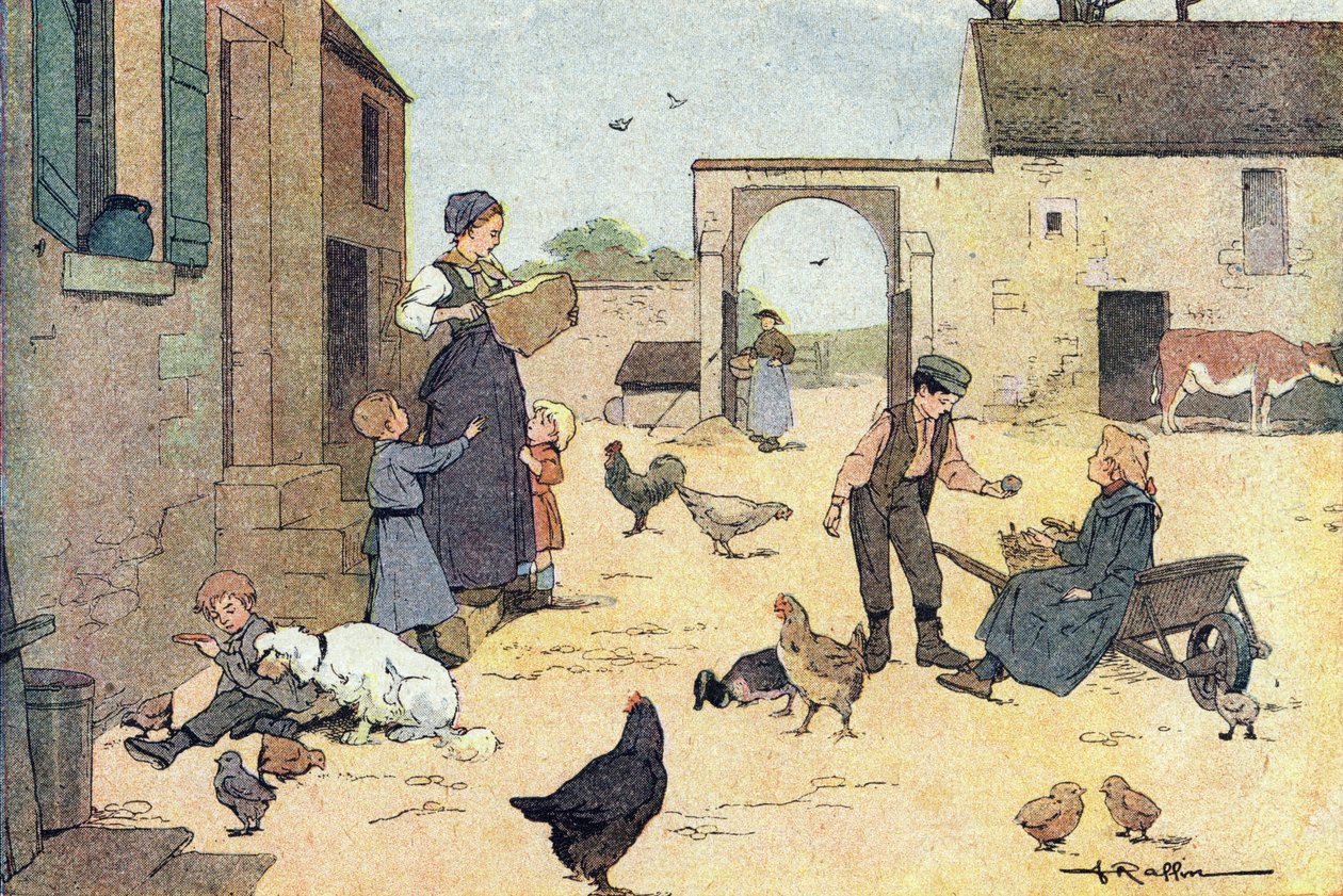 Dégustation dans la cour de la ferme, dans Imagier de l