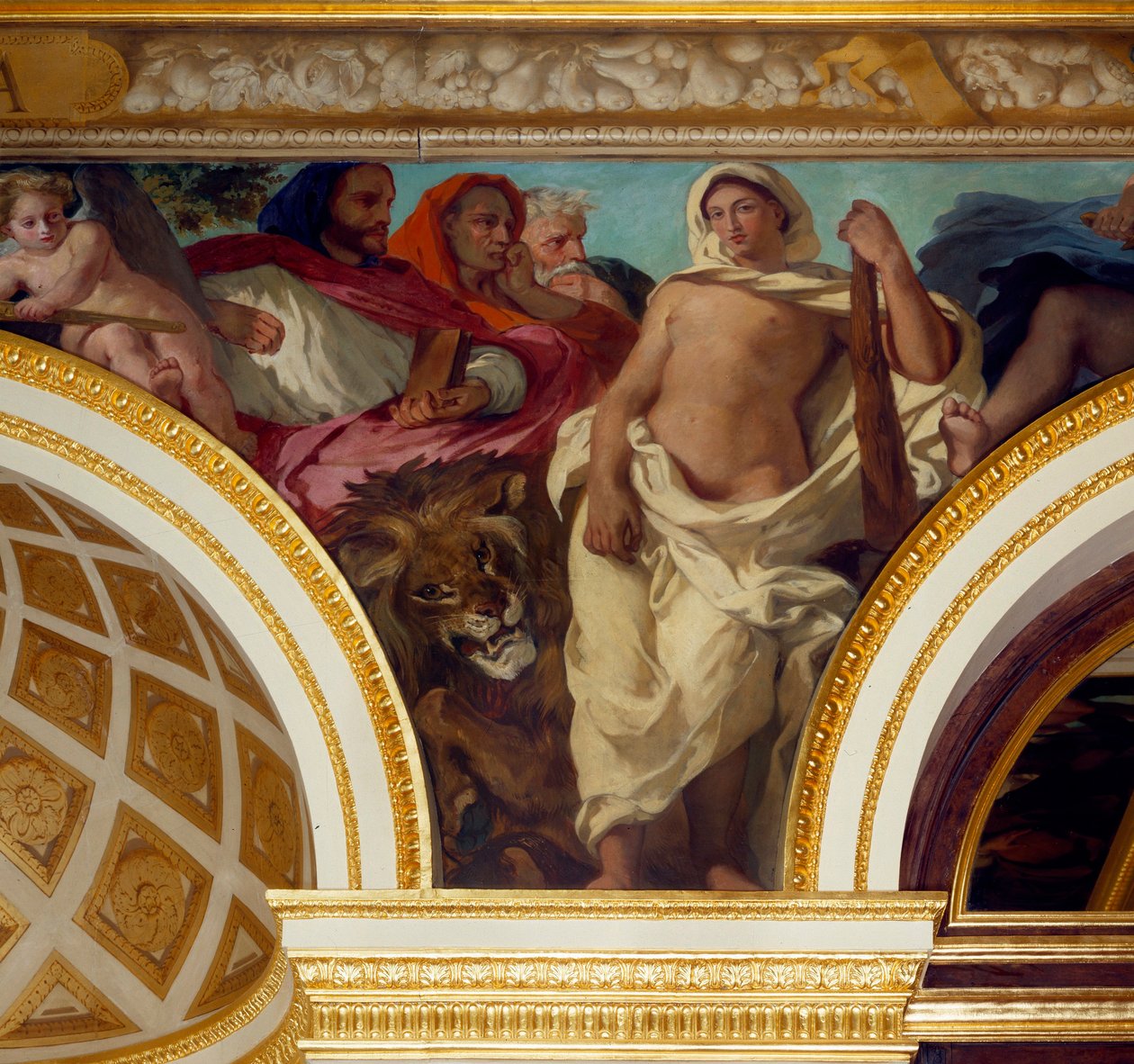 Allégorie de la Justice Détail de la fresque par Eugène Delacroix (1798-1863) décorant le Salon du Roi. Assemblée nationale (Palais Bourbon) 1843 Paris - Ferdinand Victor Eugene Delacroix