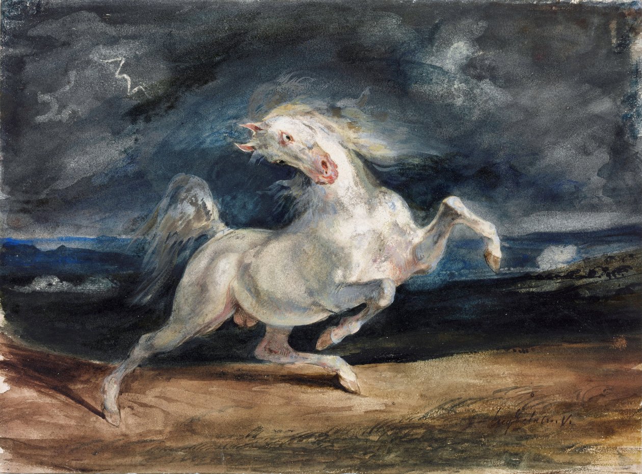 Cheval effrayé par la foudre - Ferdinand Victor Eugene Delacroix