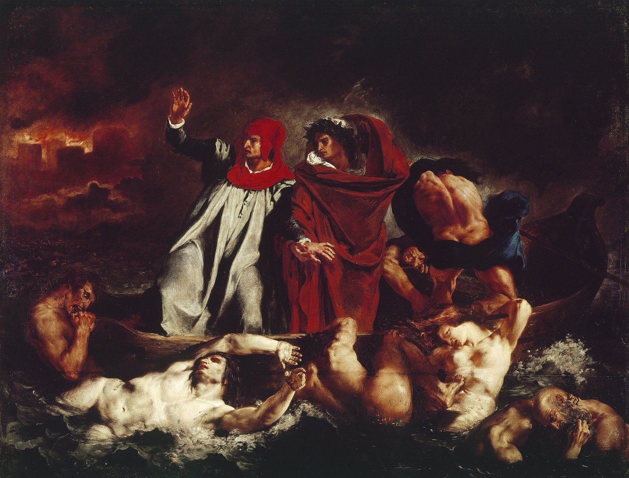 Le bateau de Dante, de la Divine Comédie de Dante Alighieri - Ferdinand Victor Eugene Delacroix