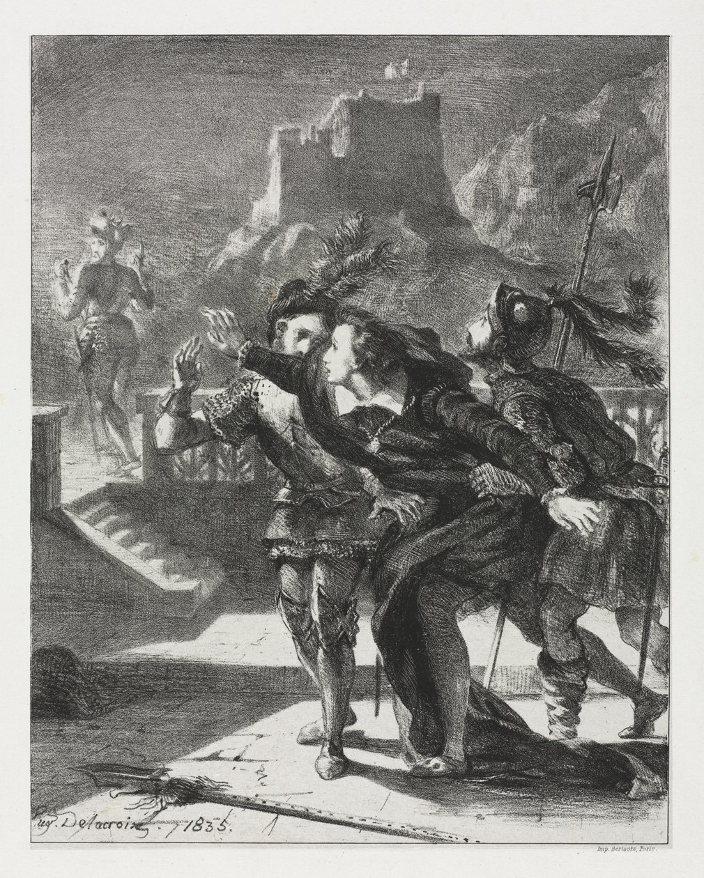 Hamlet : Hamlet se précipite pour suivre le fantôme de son père, 1835 - Ferdinand Victor Eugene Delacroix