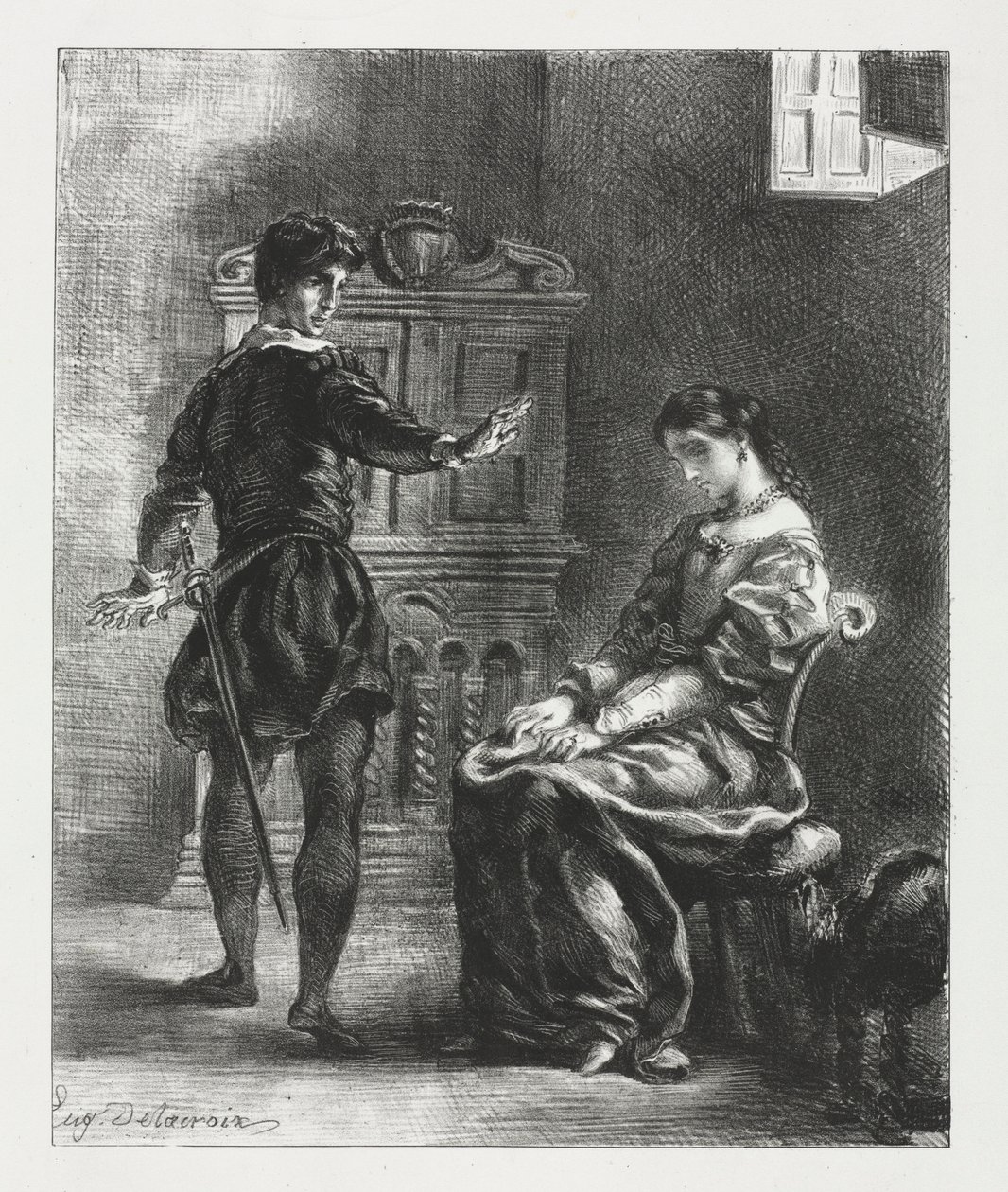 Hamlet et Ophélie - Ferdinand Victor Eugene Delacroix