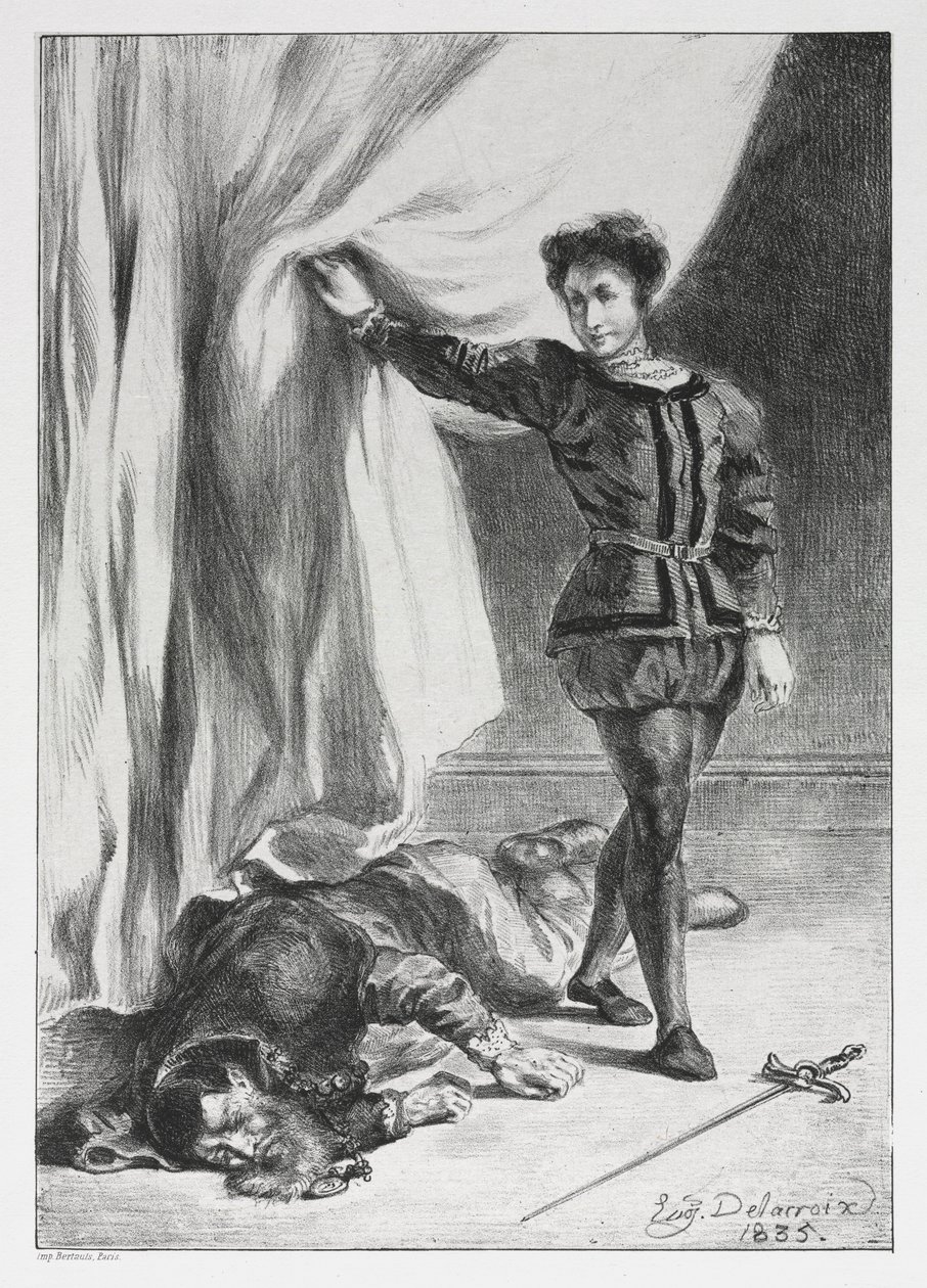 Hamlet et le cadavre de Polonius, 1835 - Ferdinand Victor Eugene Delacroix