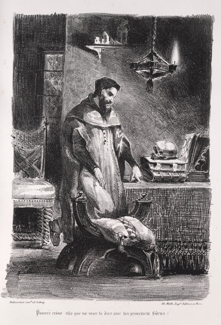 Illustrations pour Faust : Faust dans sa loge, 1828 - Ferdinand Victor Eugene Delacroix