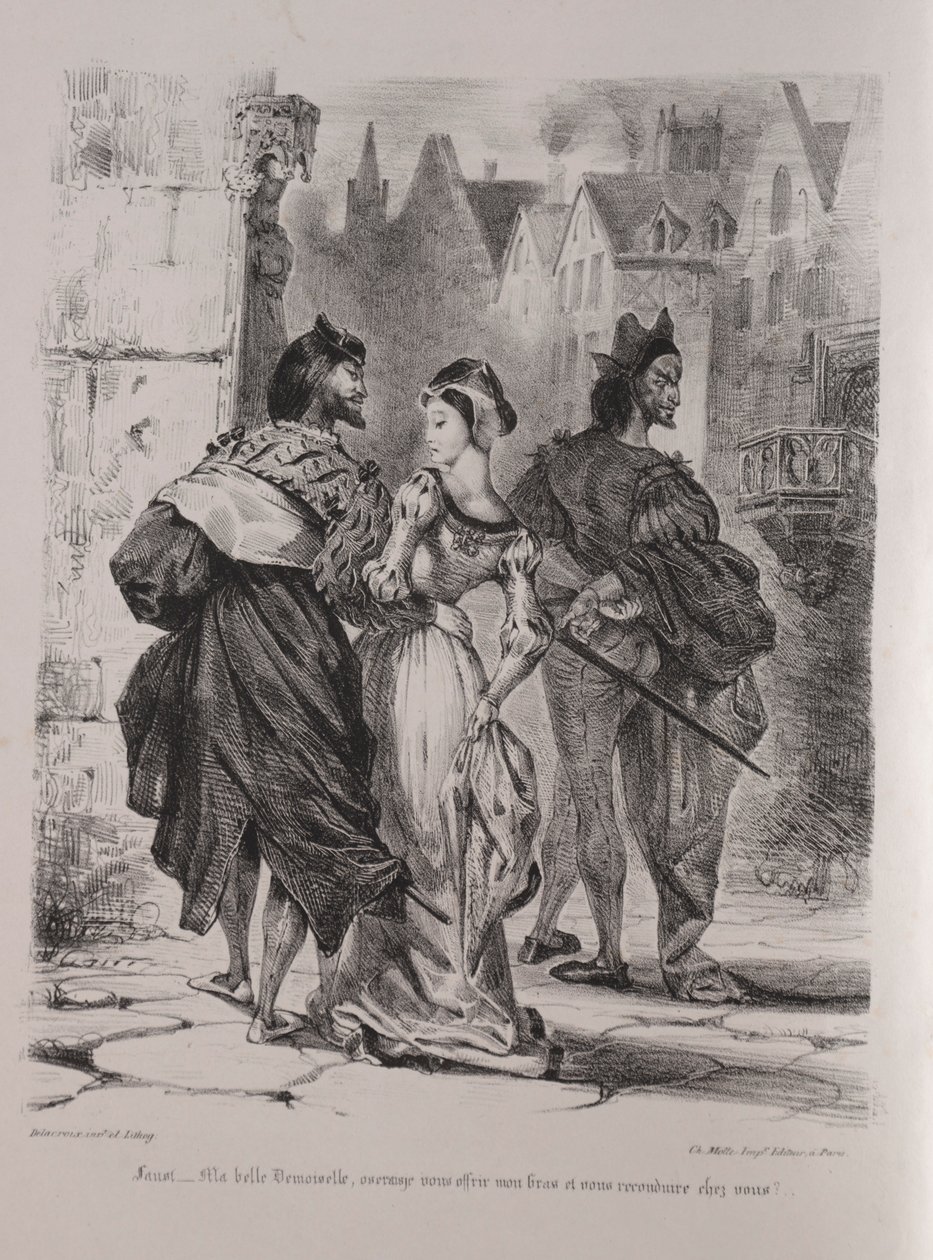 Illustrations pour Faust : Faust cherche à séduire Marguerite, 1828 - Ferdinand Victor Eugene Delacroix
