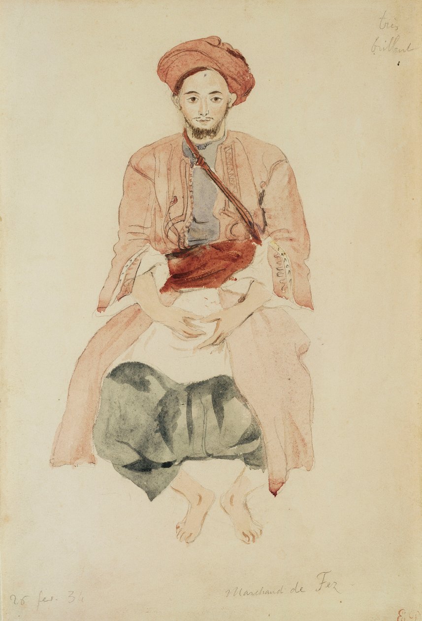 Marchand de Fès, vers 1832 - Ferdinand Victor Eugene Delacroix