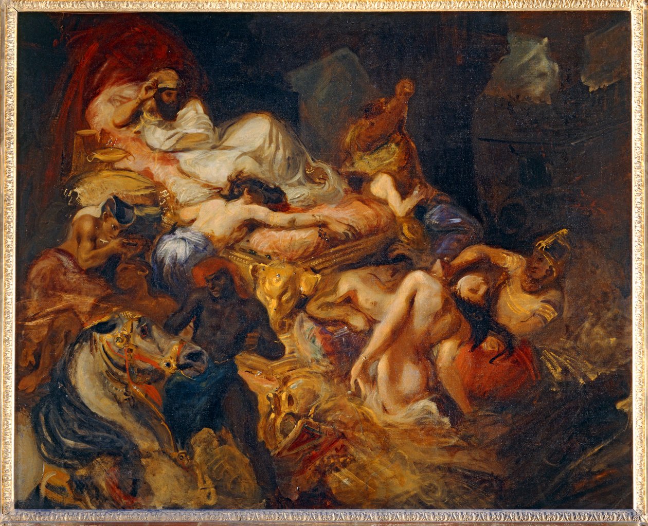 Mort de Sardanapale - La mort de Sardanapale. 1826-1827. Esquisse pour 40-11-02/62 ... - Ferdinand Victor Eugene Delacroix