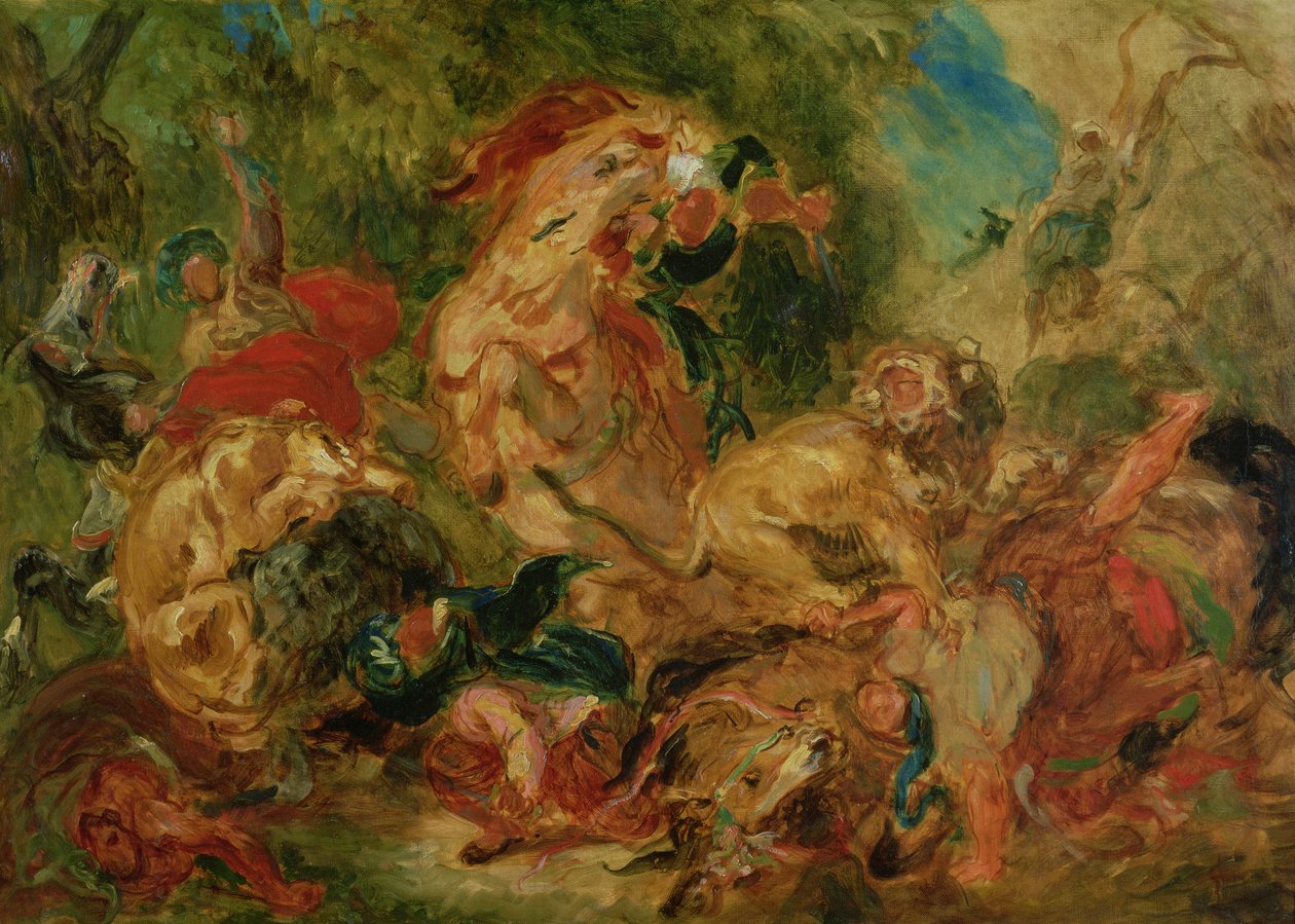 Étude pour La Chasse au lion, 1854 - Ferdinand Victor Eugene Delacroix