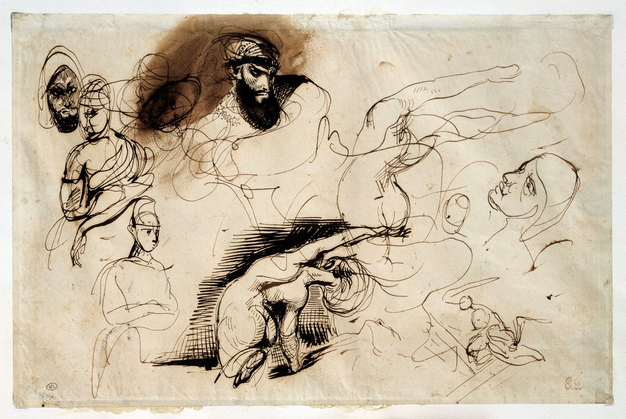 Étude pour la mort de Sardanapale - Ferdinand Victor Eugene Delacroix