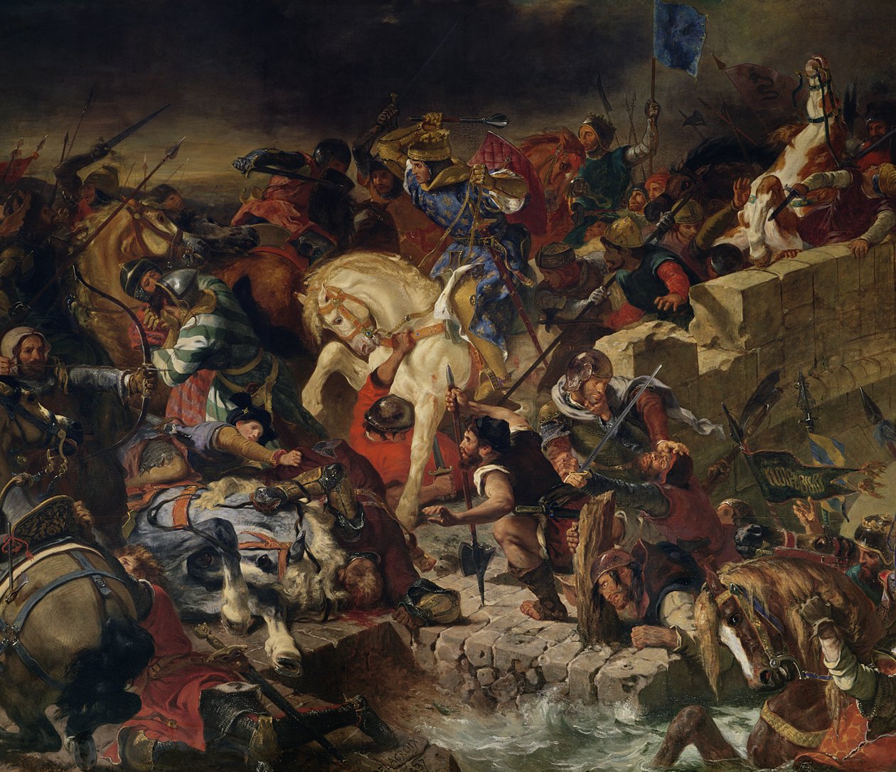 La bataille de Taillebourg, 21 juillet 1242 - Ferdinand Victor Eugene Delacroix