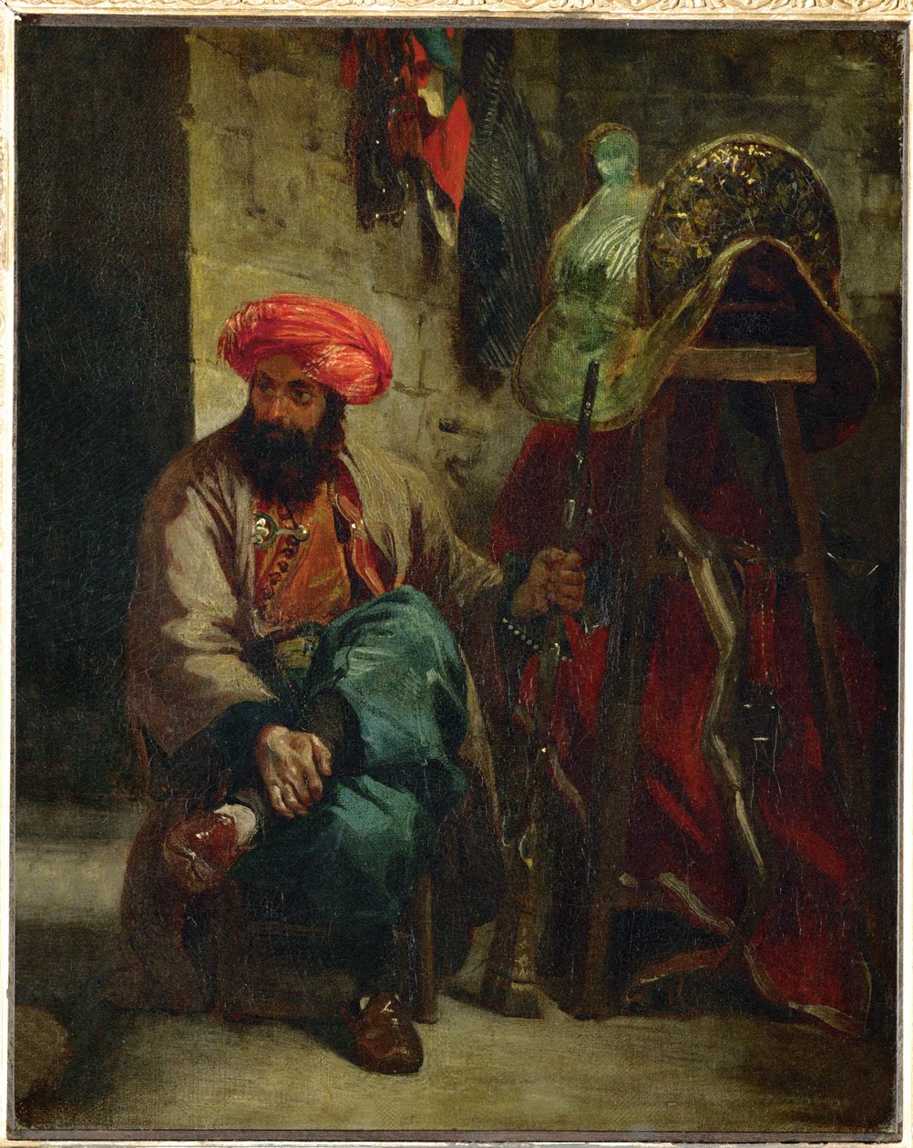 Turc avec selle ... - Ferdinand Victor Eugene Delacroix