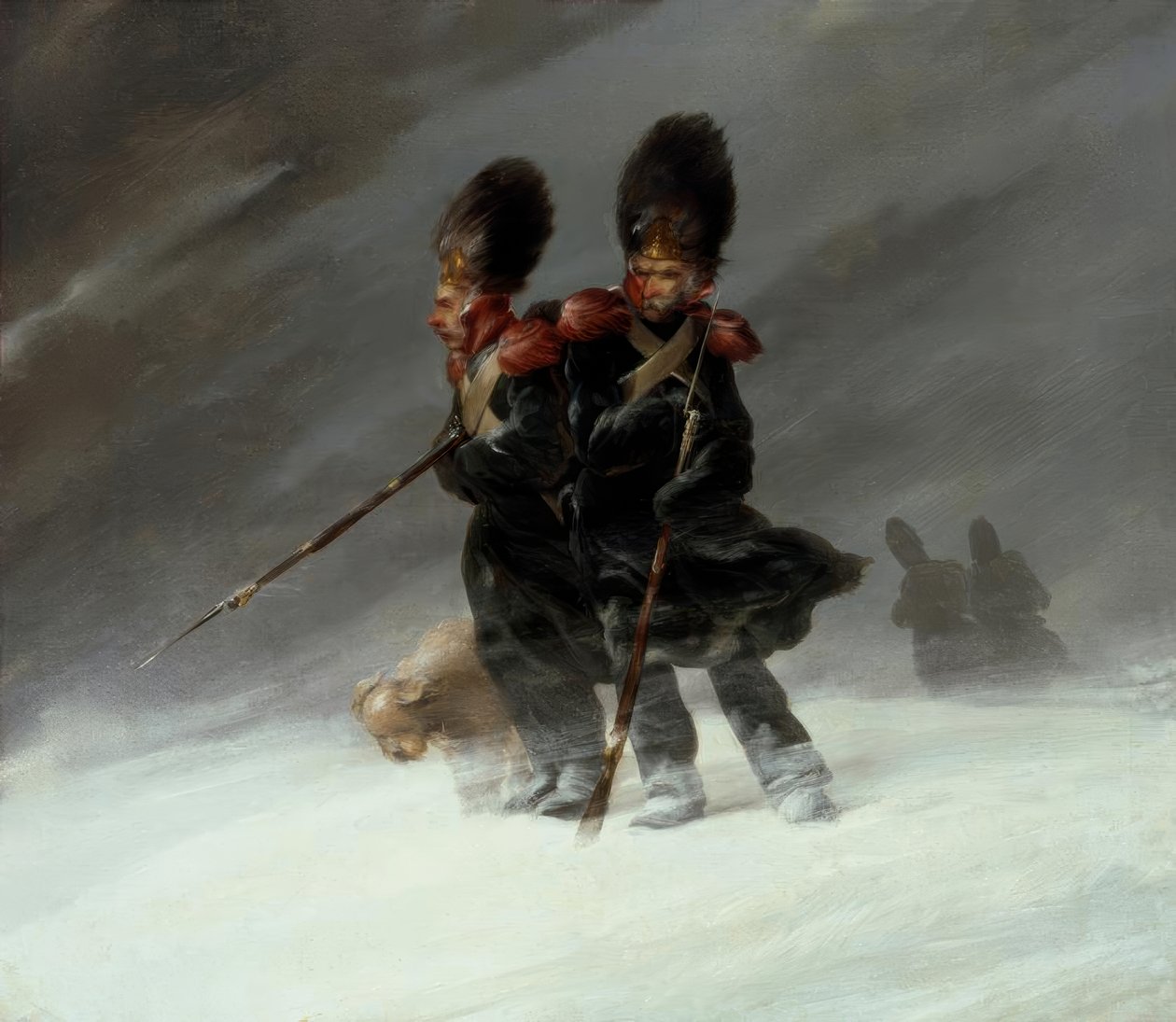 Grenadiers dans la neige - Louis Ferdinand von Rayski