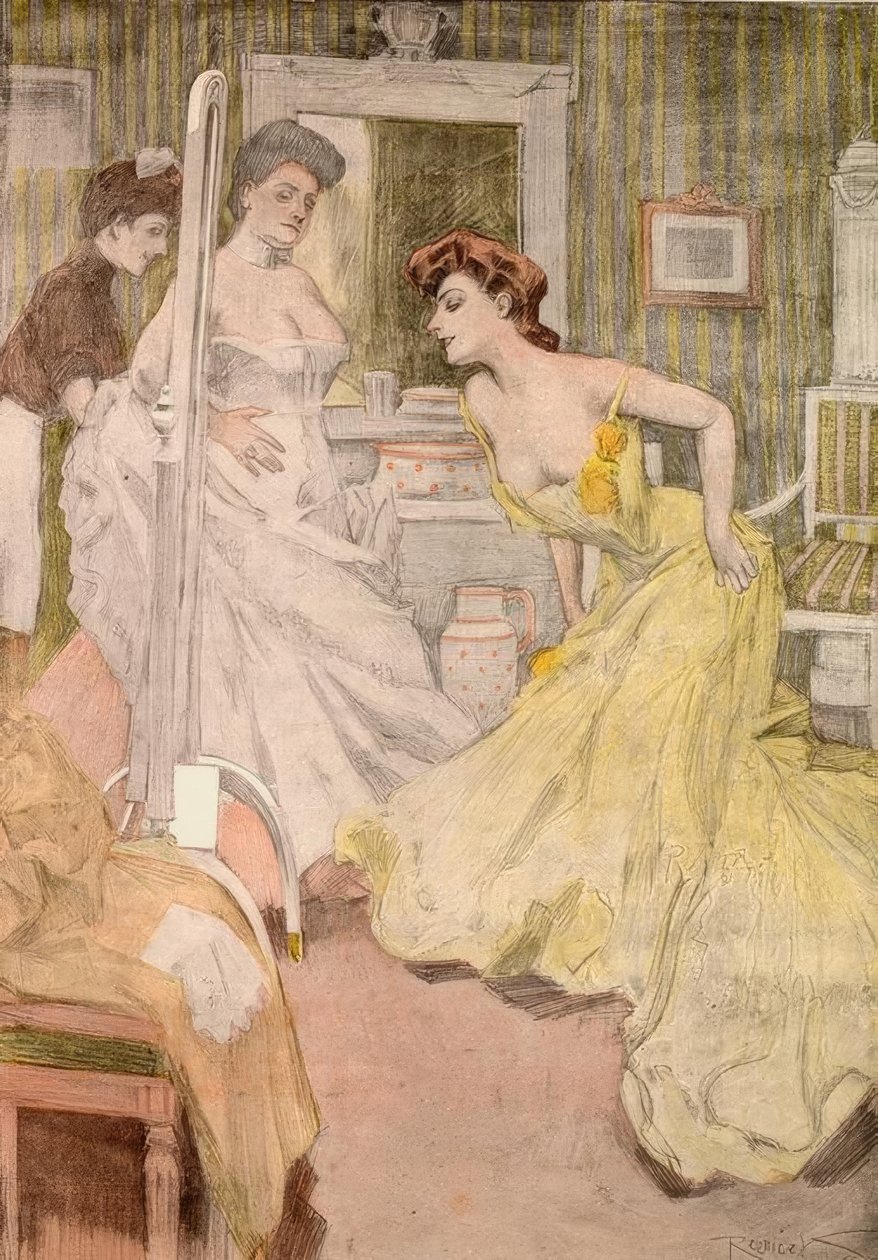 Maman, les toilettes sont ravissantes, on voit tout! - Ferdinand von Reznicek