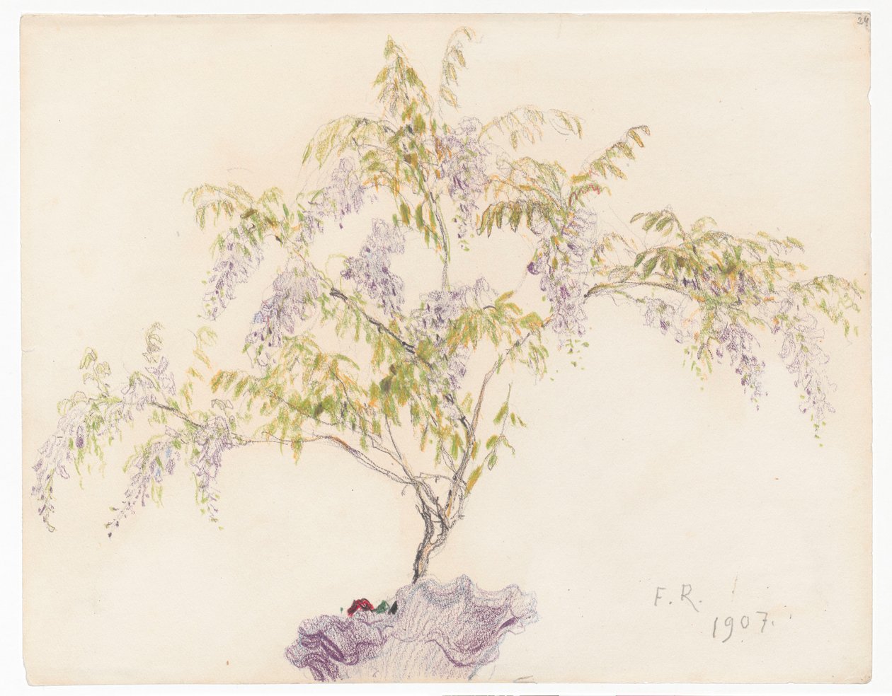 Une glycine en fleurs dans un vase - Ferdynand Ruszczyc