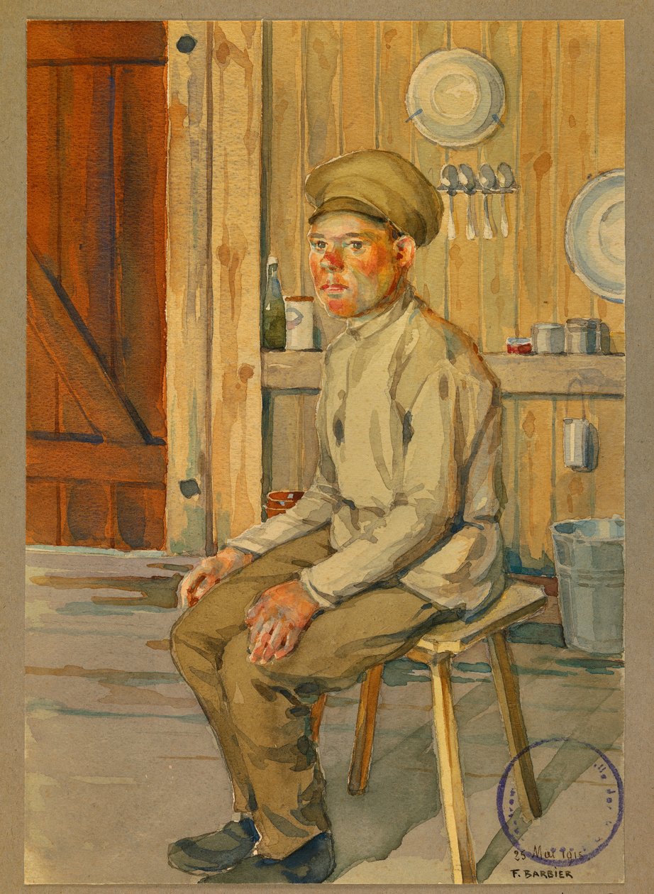 Portrait du prisonnier russe Dimitri,Gustrow - Fernand Barbier