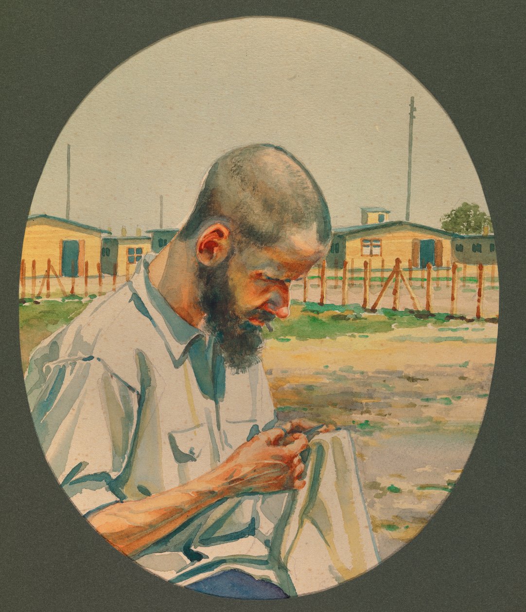 Le professeur Schlosser étend son linge à Gustrow - Fernand Barbier