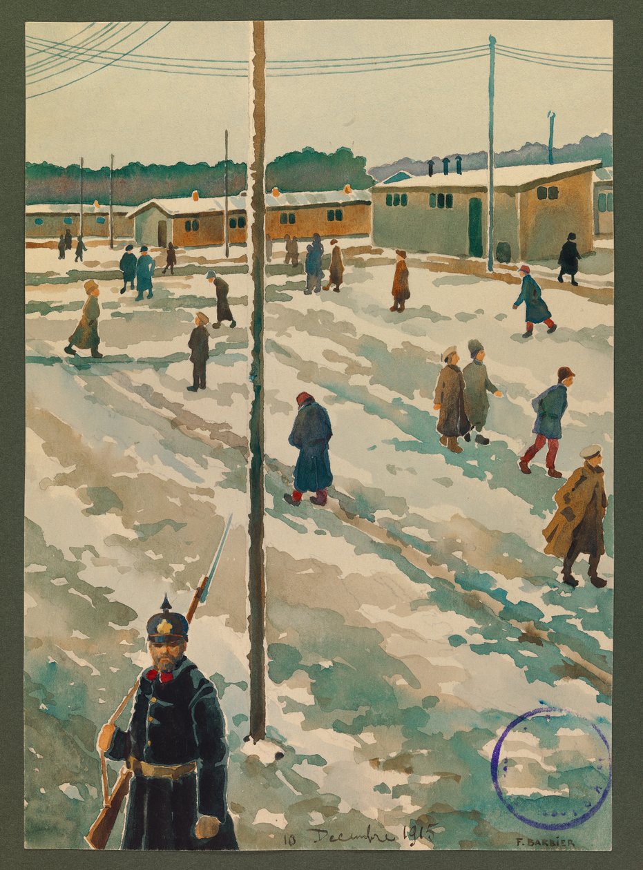 Vue du camp de prisonniers de Gustrow - Fernand Barbier