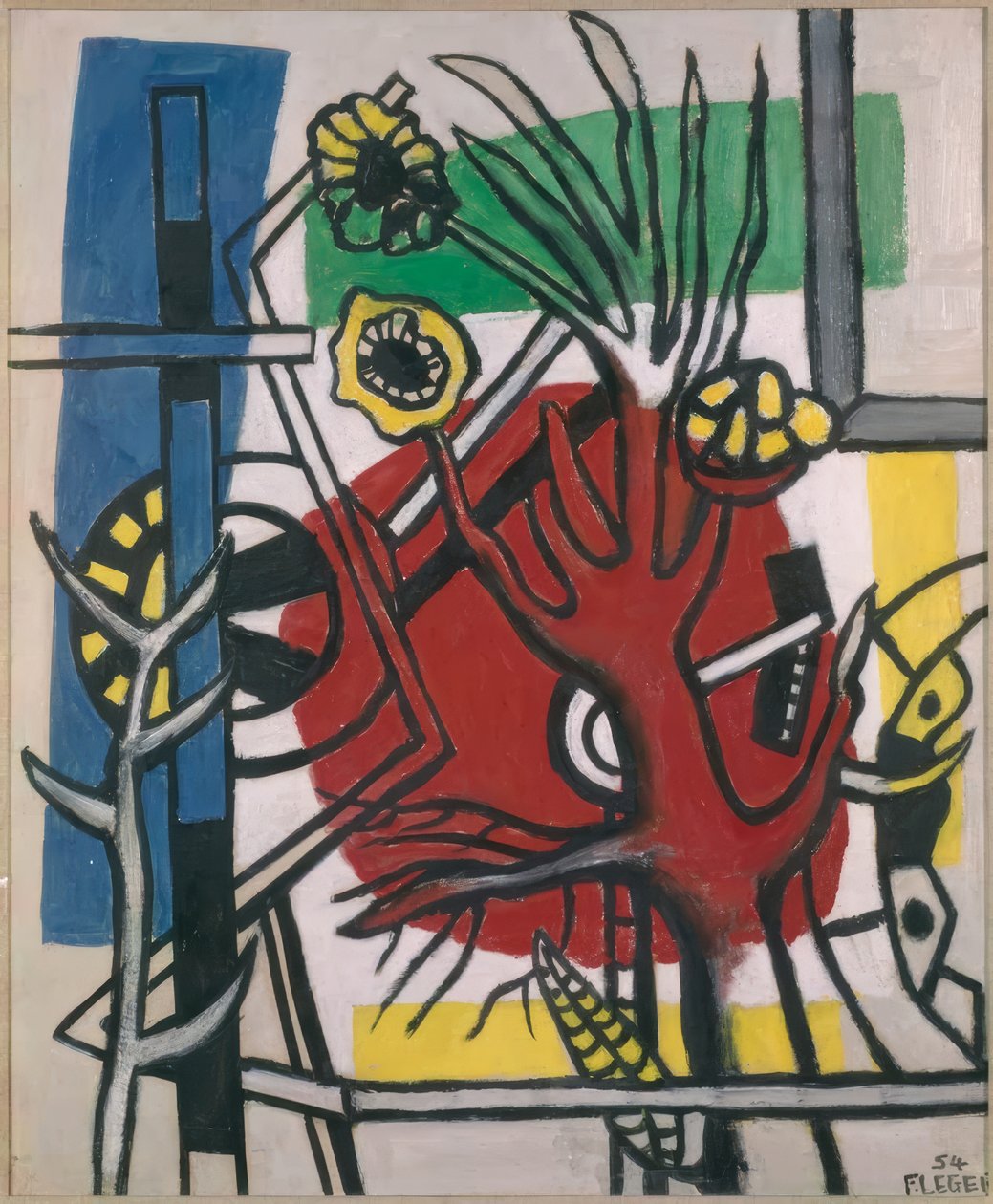 Arbre sur fond rouge - Fernand Leger