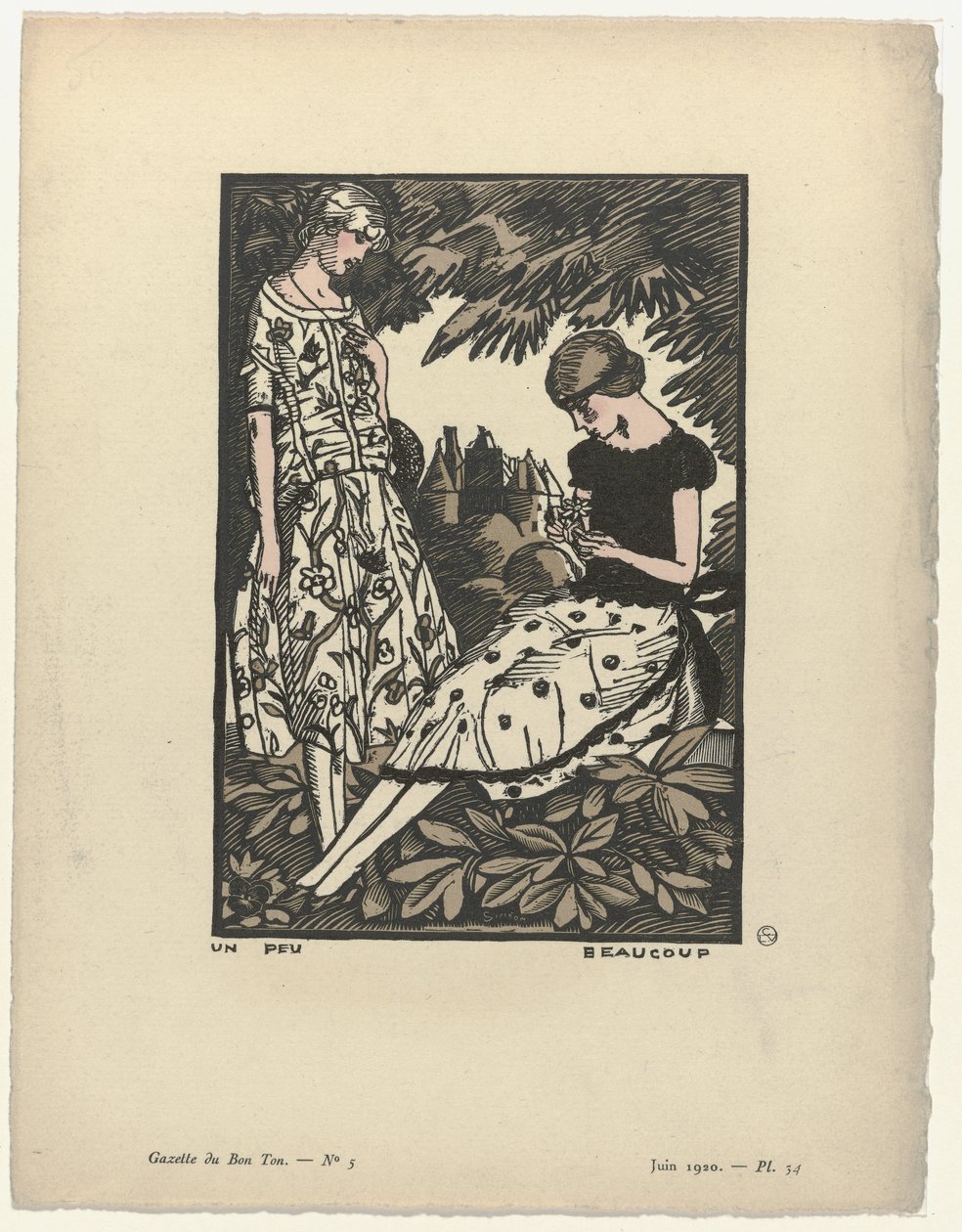 Gazette du Bon Ton, 1920 - No. 5, Pl. 34 : Un peu beaucoup - Fernand Siméon