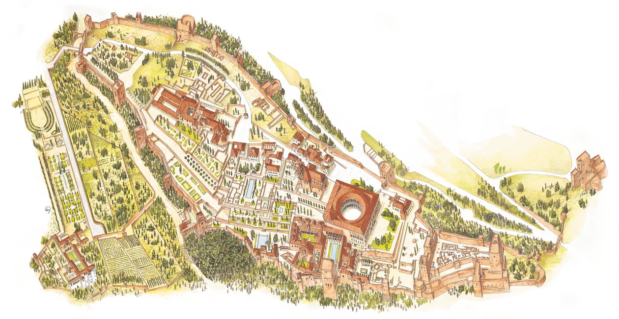 Alhambra, Grenade, Espagne. Vue aérienne - Fernando Aznar Cenamor