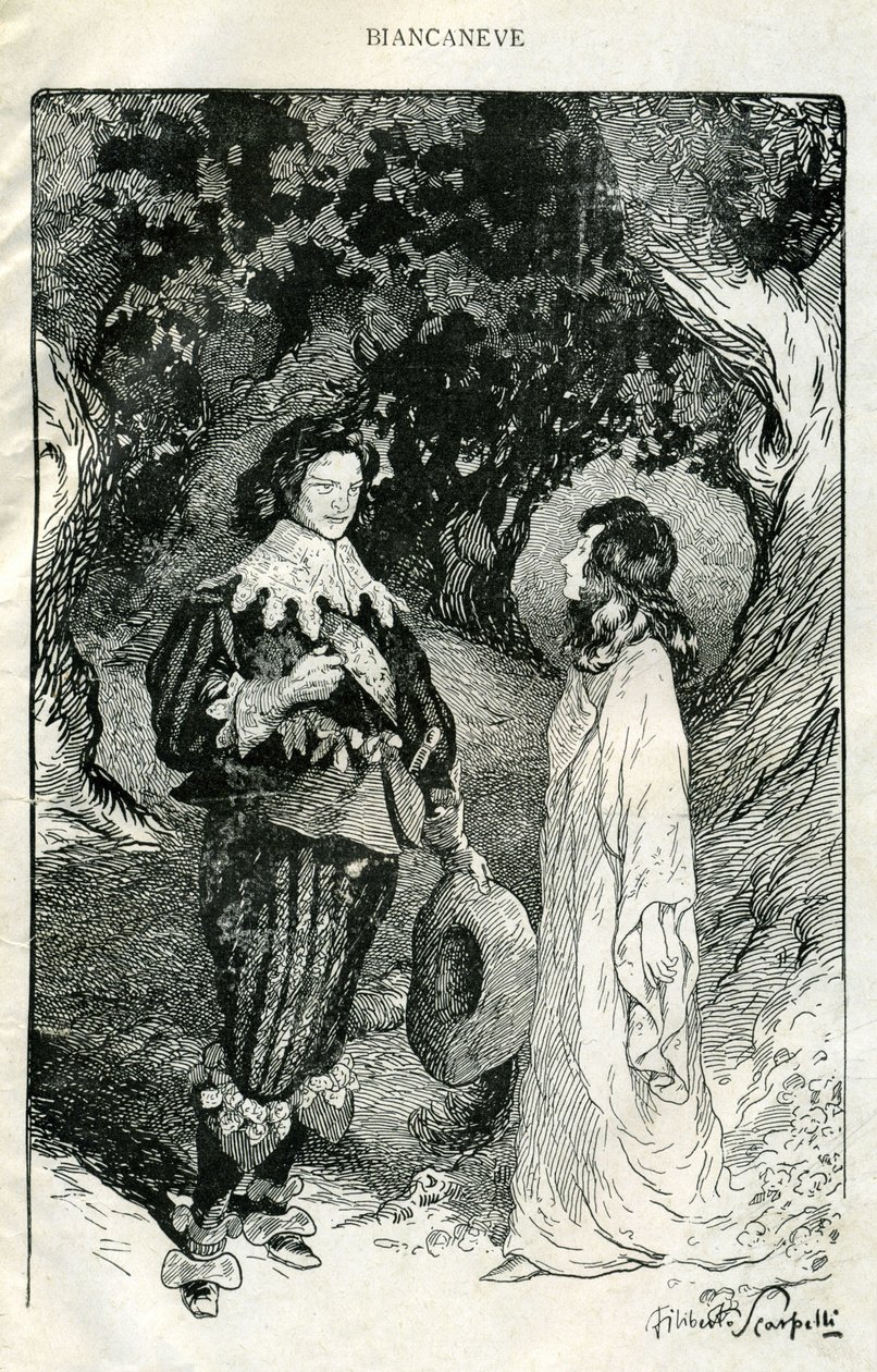 Illustration de Filiberto Scarpelli pour le conte "Blanche Neige" tire d