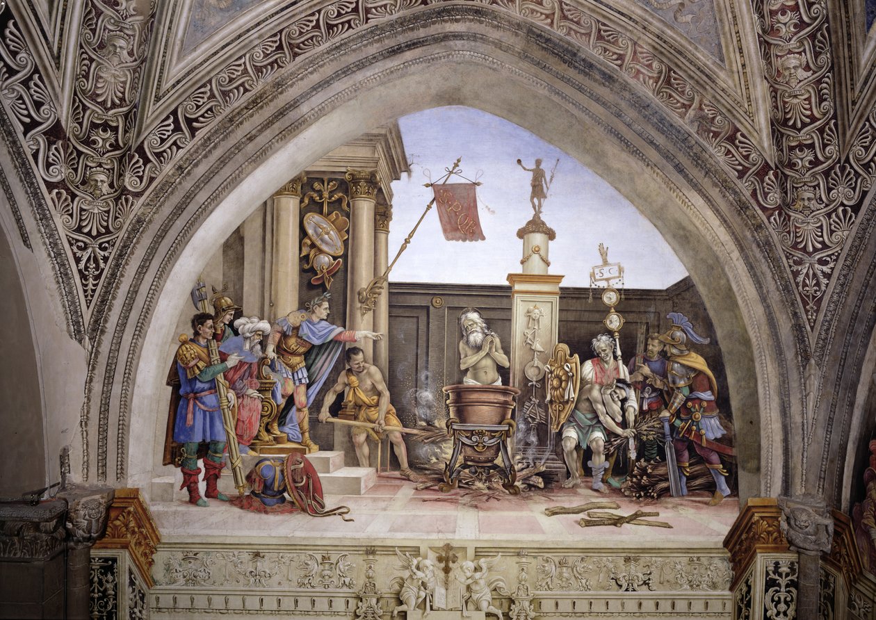 Mur nord de la chapelle Strozzi, Le Martyre de Saint Jean l