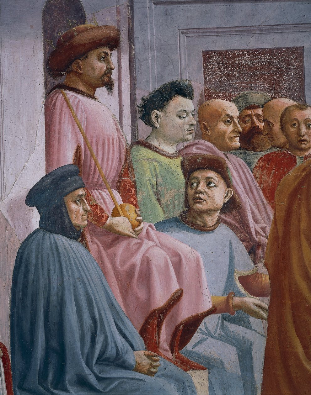 Miracle de Théophile, détail de La Résurrection du fils de Théophile, par Tommaso Masaccio (détail) - Filippino Lippi