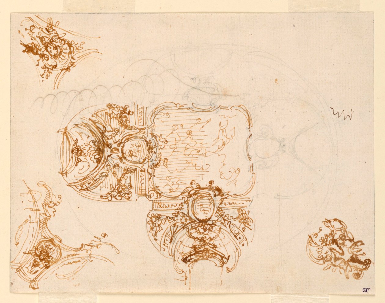 Conception de plafond pour le Salone di Stupinigi (Salle principale du pavillon de chasse) - Filippo Juvarra