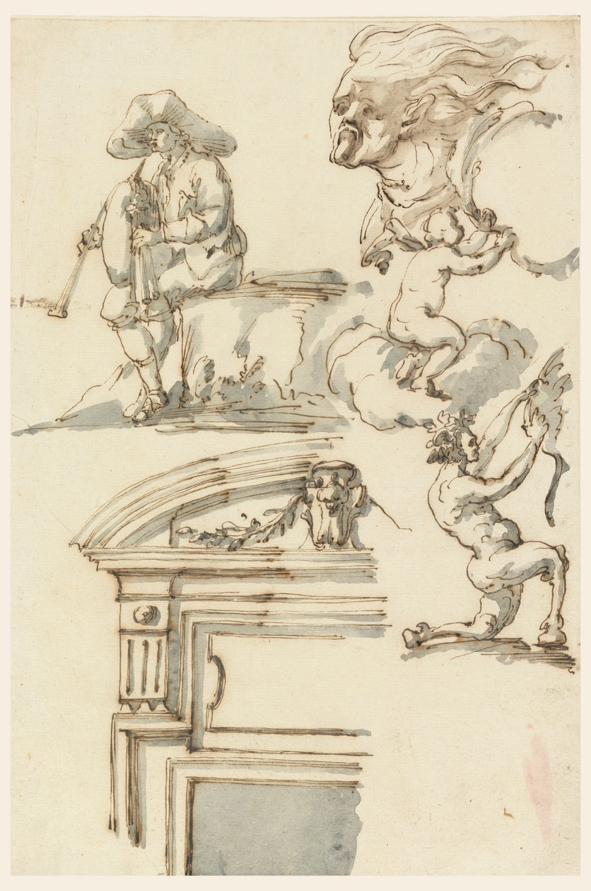 Études de cadre de porte et de figure - Filippo Marchionni