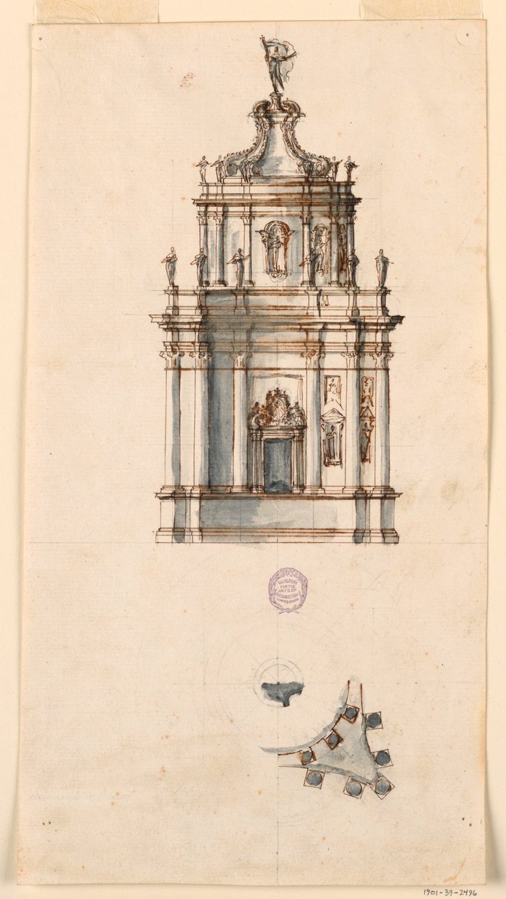 Dessin, projet de tabernacle, 1750-1775 - Filippo Marchionni
