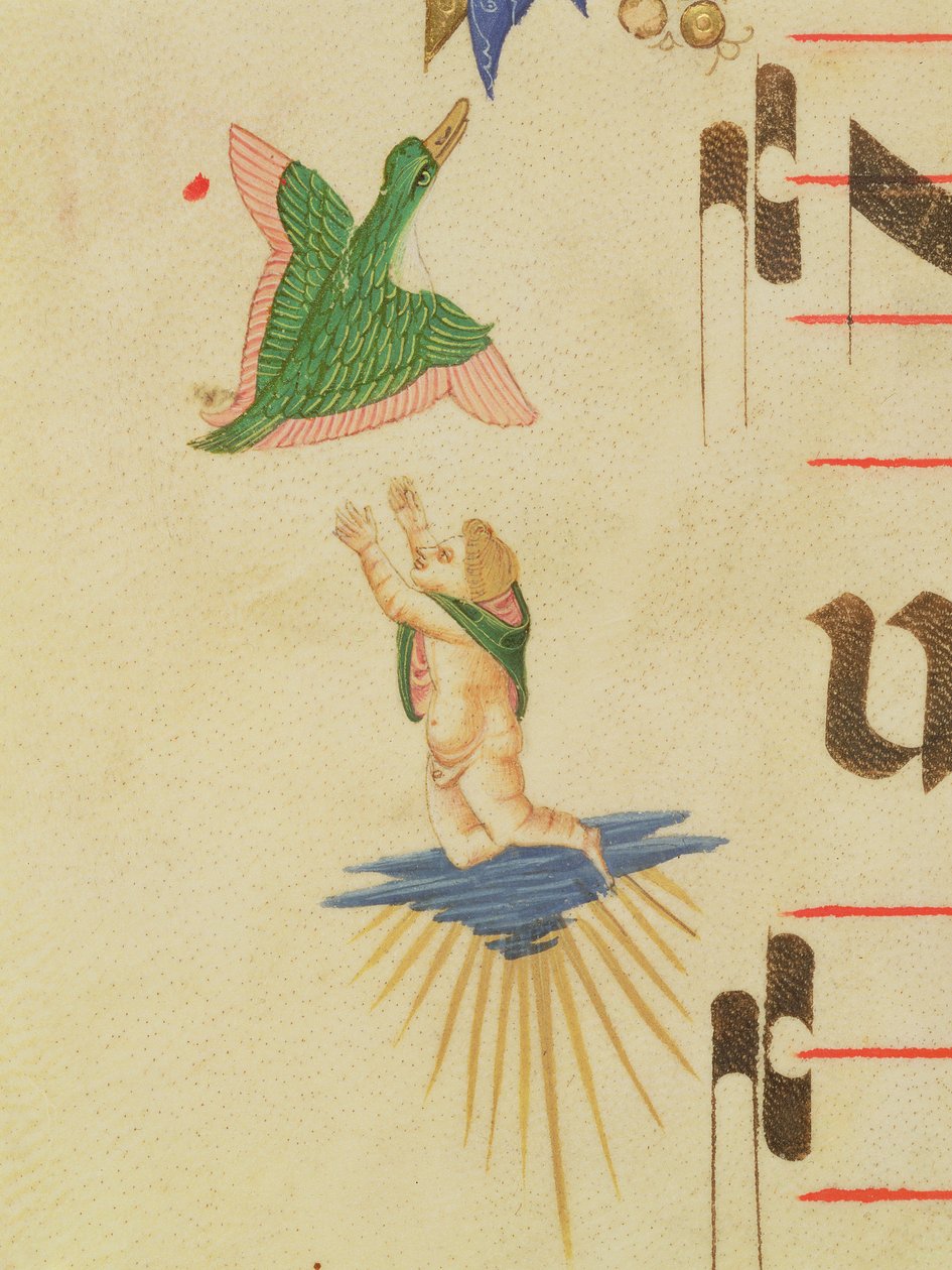 Missel 515 f.13v Un chérubin vêtu essayant d