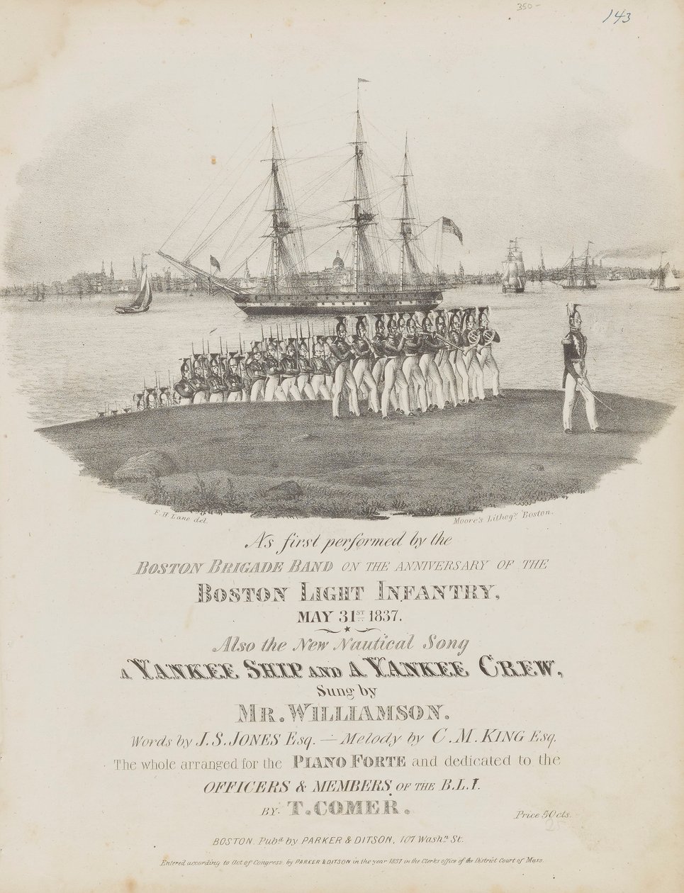 A Yankee Ship and a Yankee Crew (couverture de la musique en feuilles) - Fitz Henry Lane