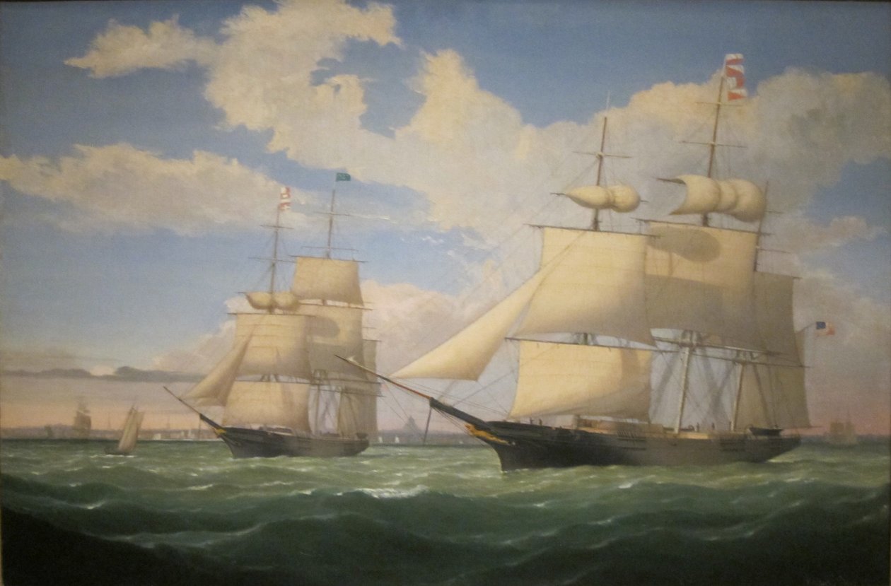 Les navires "Winged Arrow" et "Southern Cross" dans le port de Boston - Fitz Henry Lane