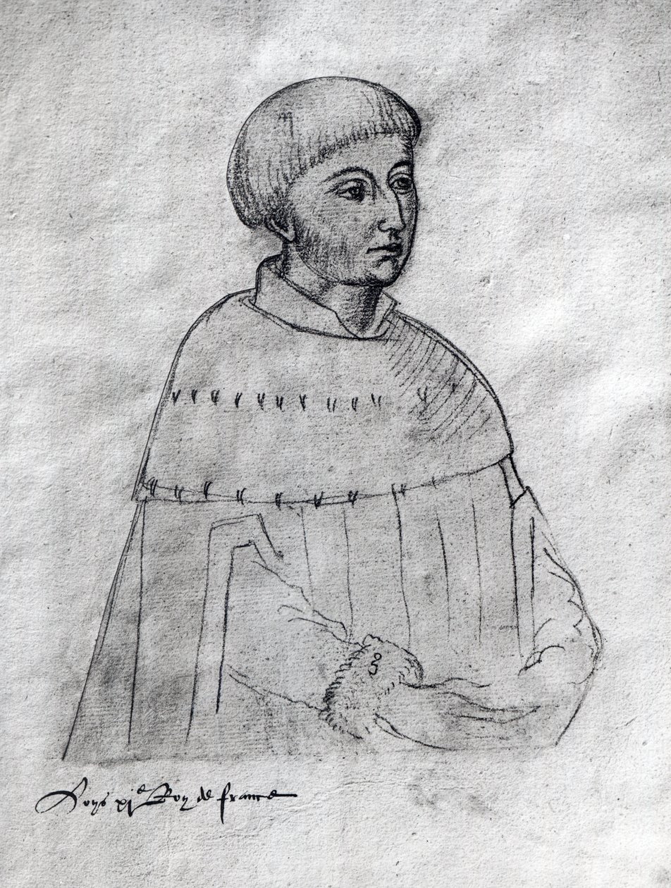 Ms 266 f.3 Portrait de Louis XI (1423-83) du 