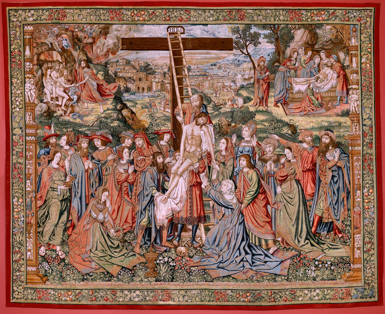 La Passion du Christ. La Descente de Croix (deuxième tapisserie de la série) - Flemish School