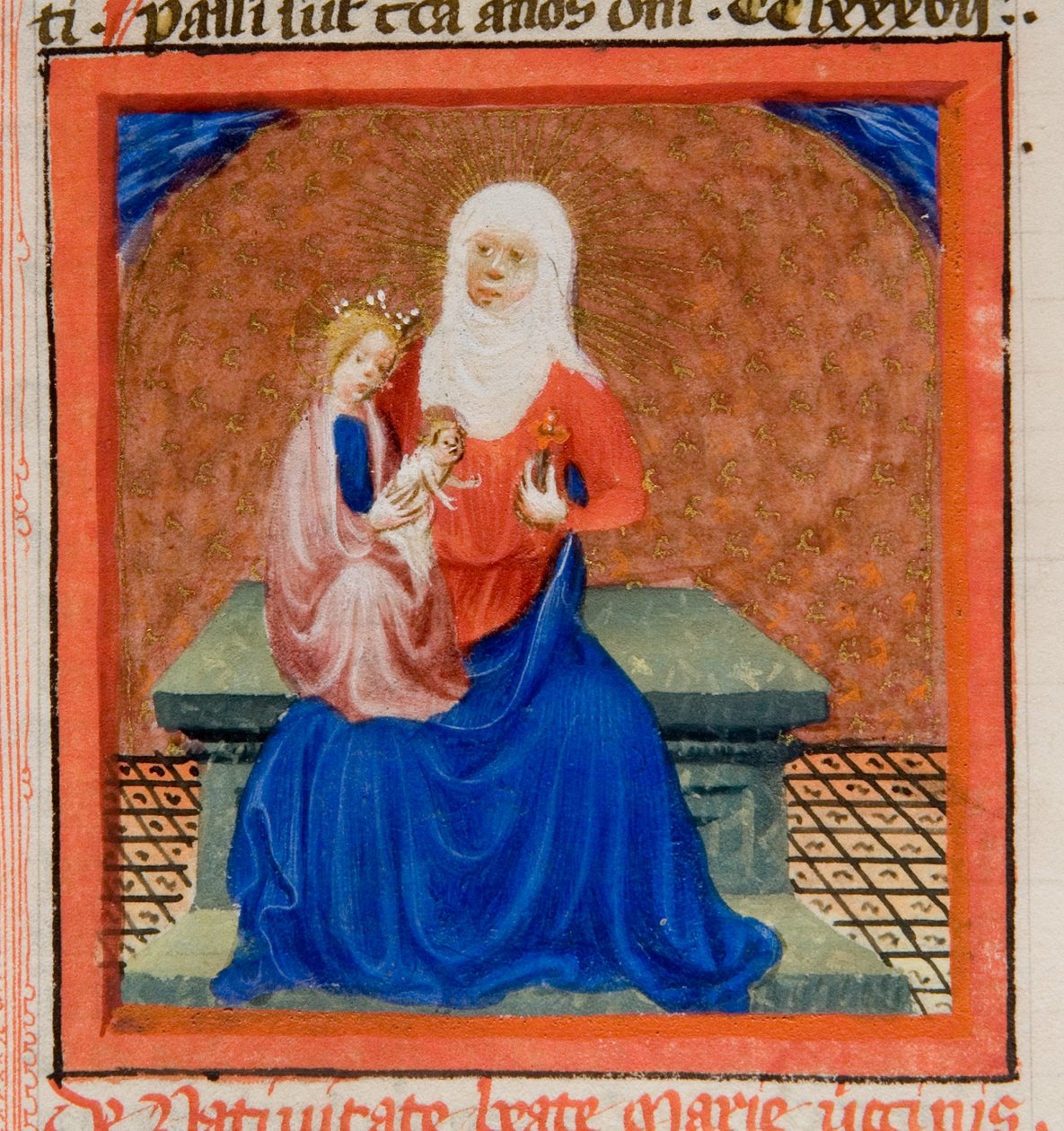 MS GEN 1111, f.169 Nativité de la Bienheureuse Vierge Marie, illustration de la Légende dorée par Jacques de Voragine, vers 1405-10 - Flemish School