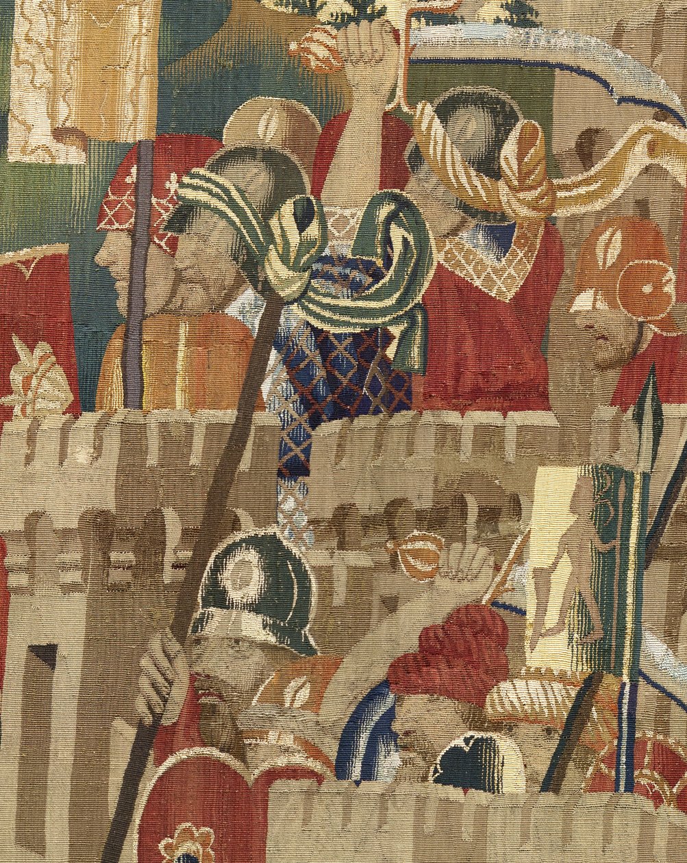 Tapisserie montrant les conquêtes du roi Alphonse V du Portugal (Conquistas de Alfonso V de Portugal), Tournai. Détail. - Flemish School