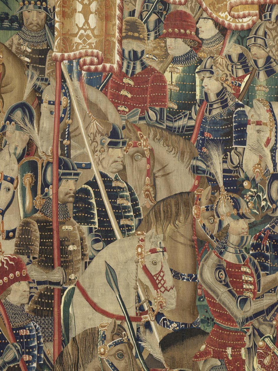 Tapisserie montrant les conquêtes du roi Alphonse V du Portugal, Tournai (détail) - Flemish School