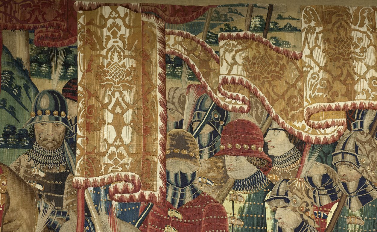Tapisserie montrant les conquêtes du roi Alphonse V du Portugal, Tournai (détail) - Flemish School