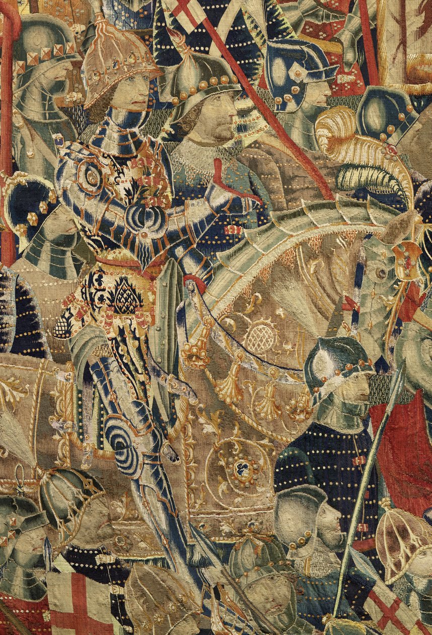 Tapisserie montrant les conquêtes du roi Alphonse V du Portugal, Tournai (détail) - Flemish School