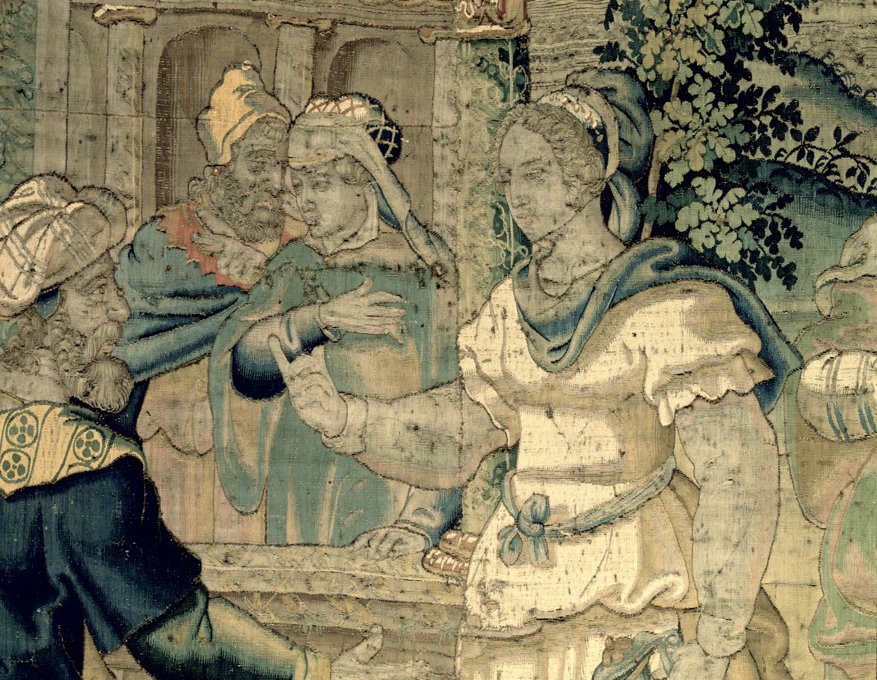 Les filles de Jethro racontent à leur père leur rencontre avec Moïse (détail) - Flemish School