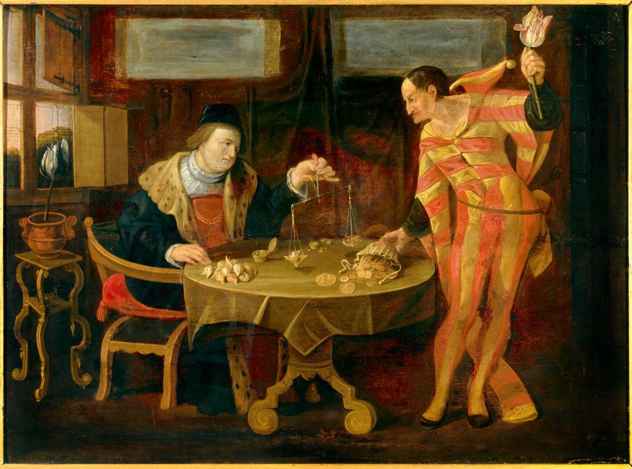 La vente des oignons de tulipes - Flemish School