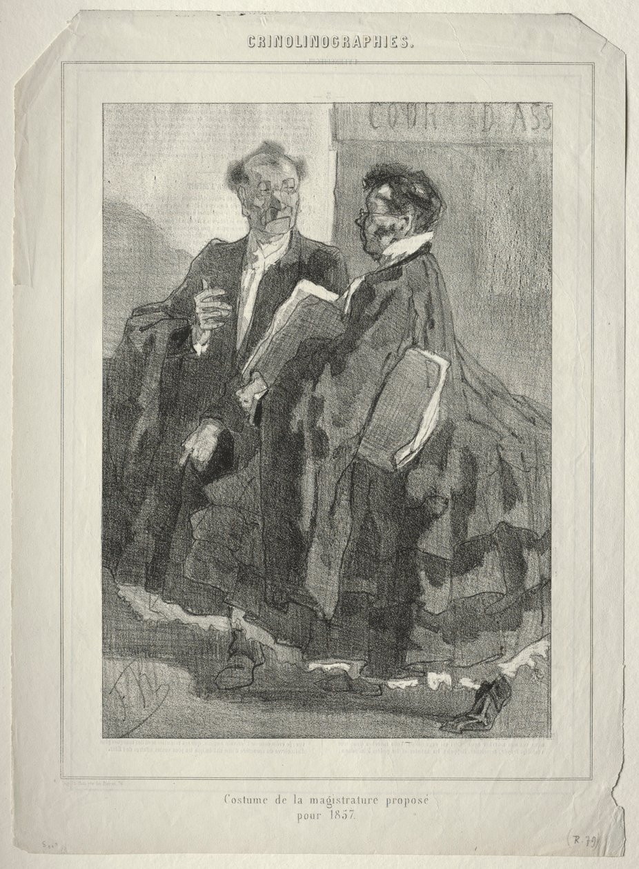 Crinolinographies. Costume de la magistrature proposé pour 1857 - Félicien Rops
