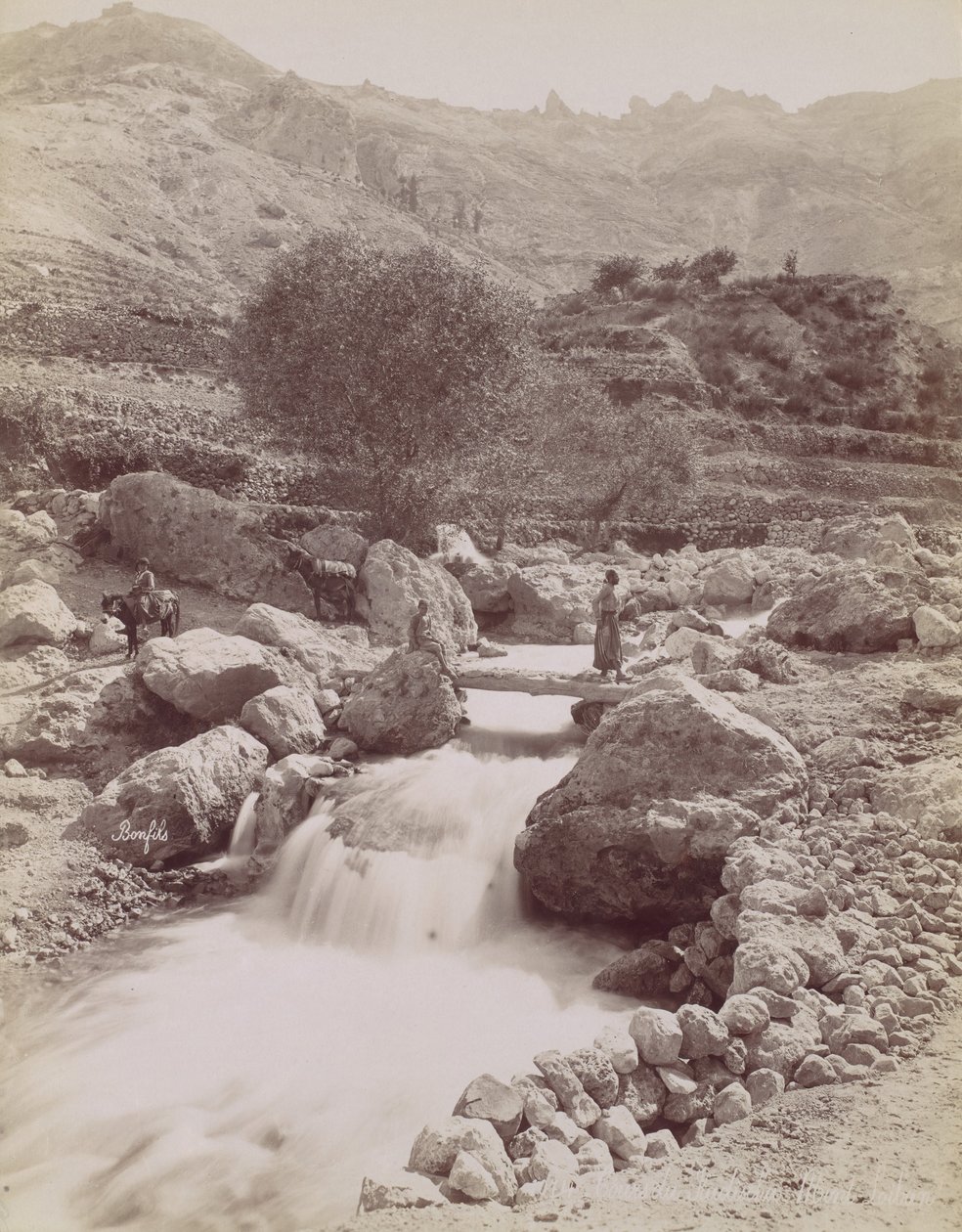 Cous du Kadisha, Mont Liban, 1860-80, imprimé vers 1870 - Félix Bonfils